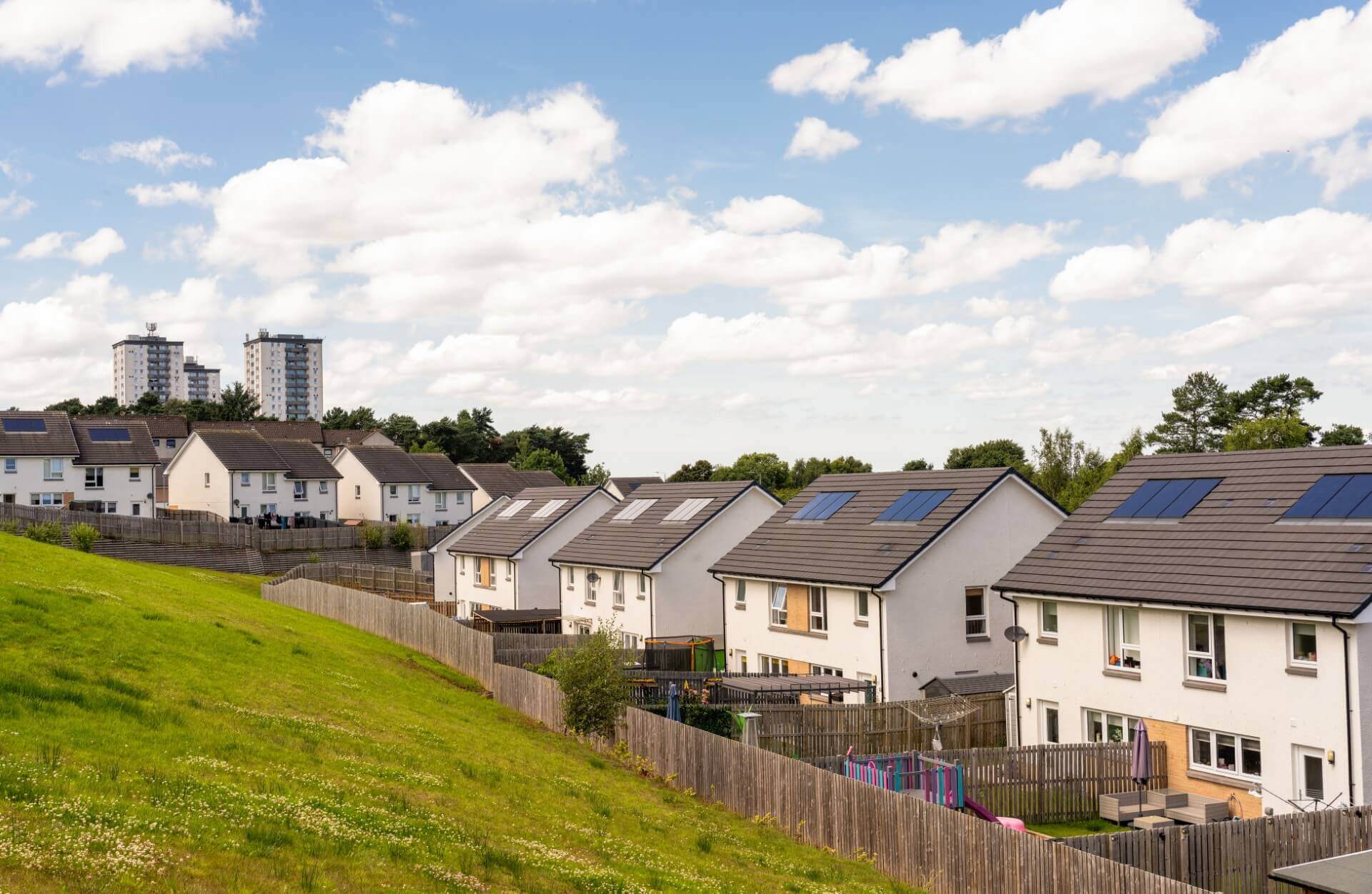 Row of houses on a residential street